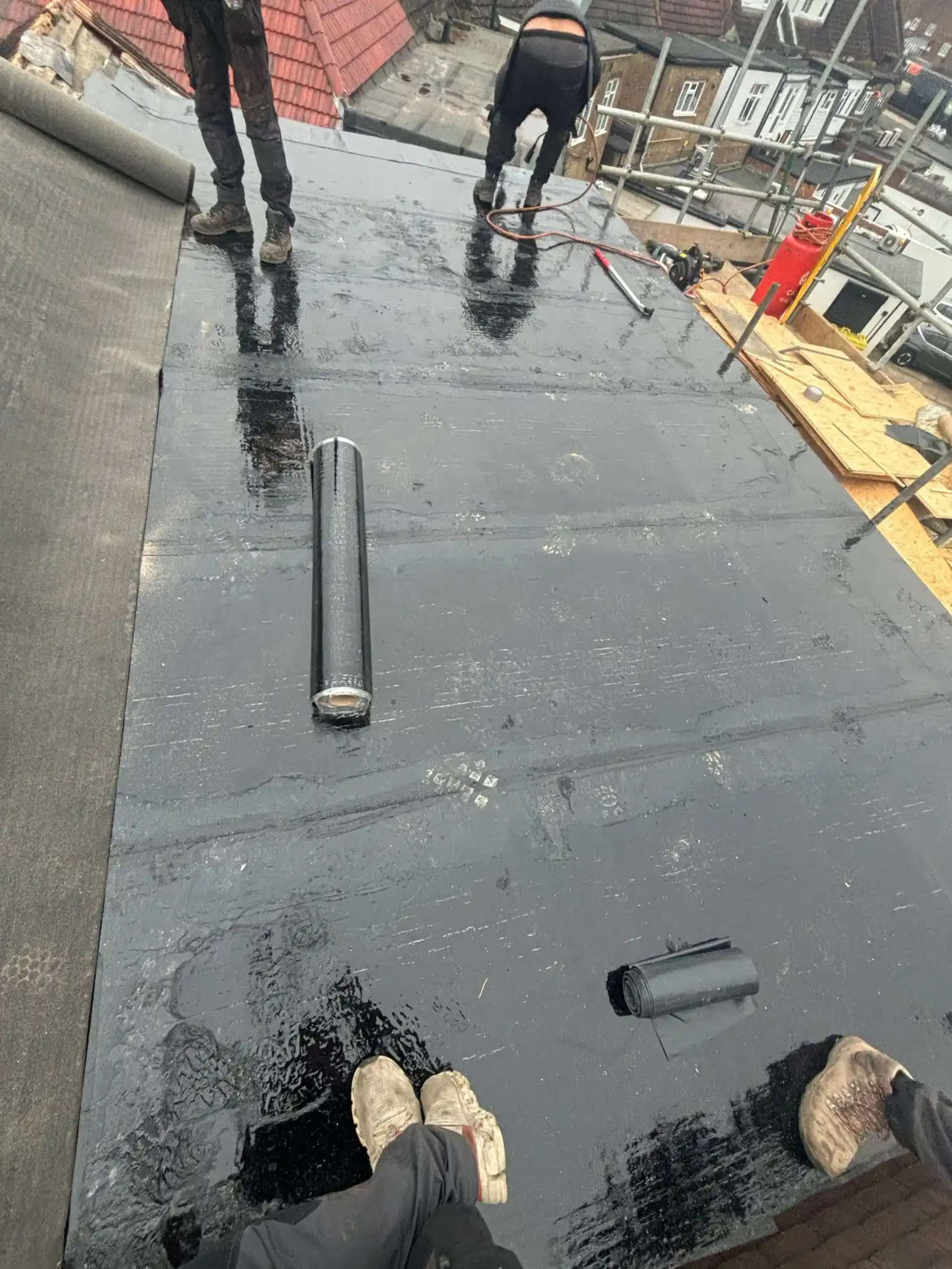 Flat roof edge detailing in Harrow