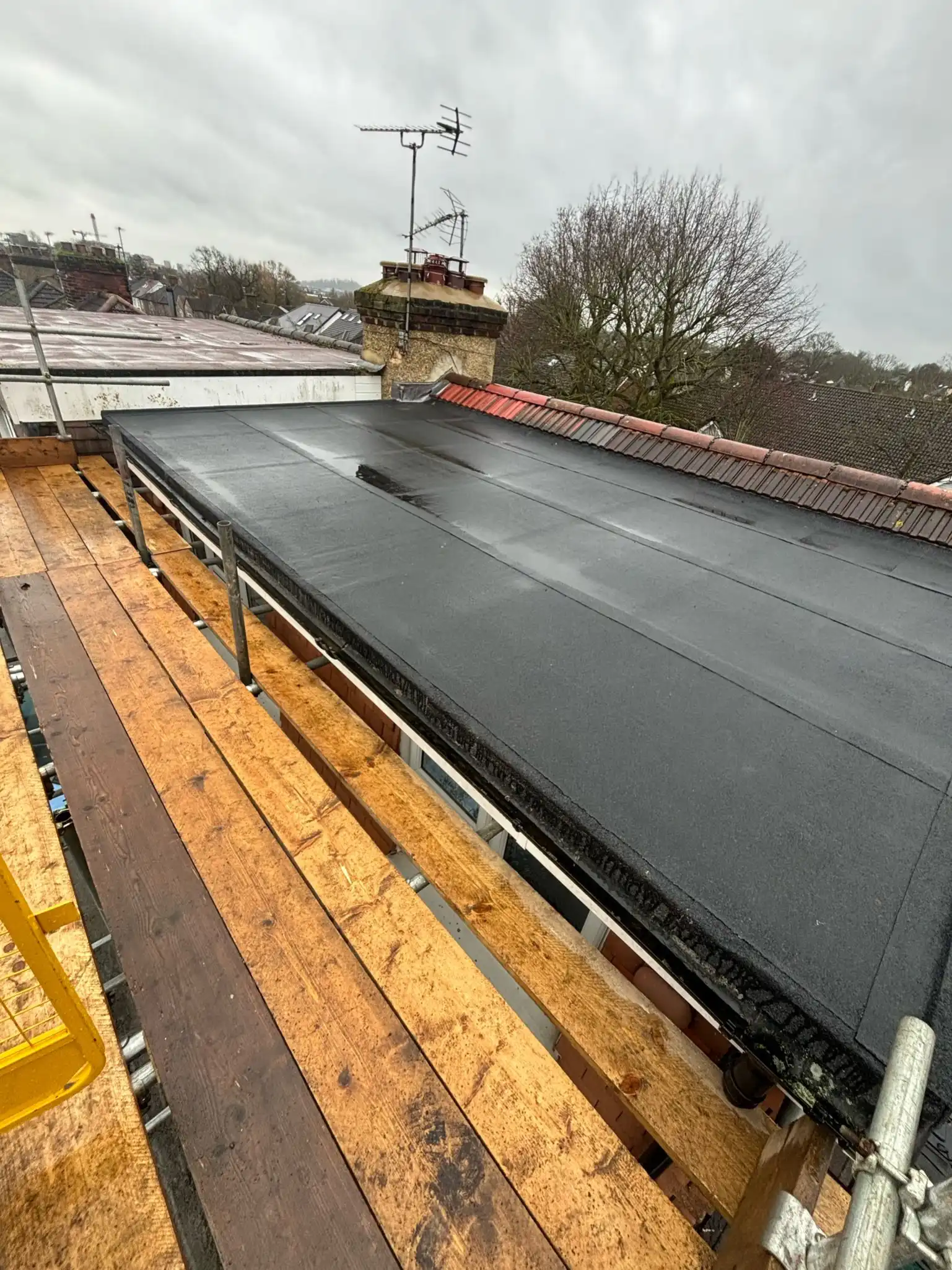Completed GRP flat roof in Harrow