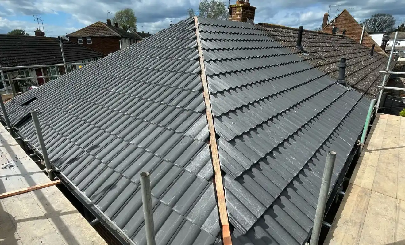 New roof structure and insulation being fitted in Eton